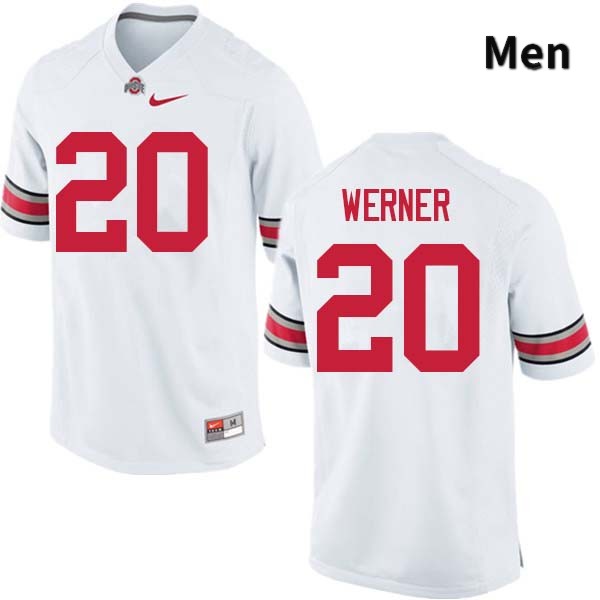 Ohio State Buckeyes Pete Werner Men's #20 White Authentic Stitched College Football Jersey